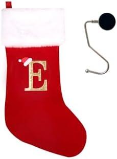 infleesh 20 Inches Monogrammed Christmas Stockings with Letters,Super Soft Christmas Stockings Large Monogram Stockings Red Letter Stockings for Christmas Holiday Xmas Gift…