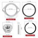 Harley Gasket & Chrome Flange Kit with NutsClips & Washers - Compatible with Big Twin Sportster 883 1200 XL883 XL1200. Dyna FXD FXDWG, FLST FLT FXR, Softail Touring Bobber Chopper 200 (Silver)