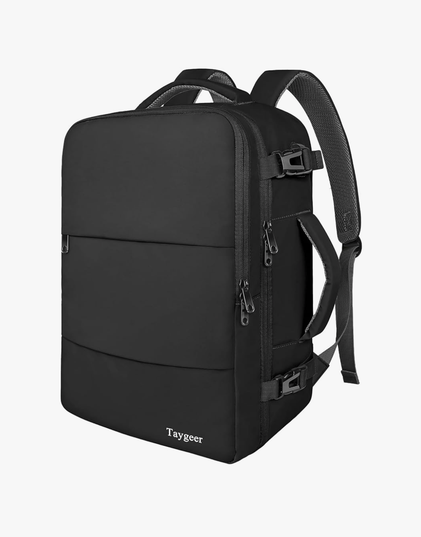 Taygeer Travel Laptop Backpack for Men Women, Airplane Approved Travel Backpack Suitcase with Usb Charging Port, Lightweight College 35l Luggage Bag 15.6inch Laptop Mochila Gifts for Business,Black