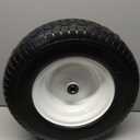 GICOOL 16x6.50-8 Flat Free Riding Lawn Mower Tire and Wheel, 2 Pcs 16x6.5-8nhs Garden Tractor Lawnmower Tyre, with 3/4" & 5/8" Bearing, 3" -4.5" -6" Centered Hub