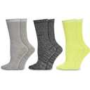 Zodaca 6 Pairs Glitter Crew Socks Assorted Color