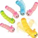Hemoton 6 Pcs Multicolor Wind Up Caterpillar Toys for Kids, Cute Wiggling Clockwork Crawling Insect Figures, Novelty Party Favors Goodie Bag Fillers, Interactive Cat Dog Pet Toy
