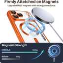 Magnetic Case for iPhone 17 Pro Max with Camera Control Button, Compatible with Magsafe Clear Matte Soft Plated for Women Men, Cover Lens Protector Slim Phone Case for iPhone 17 Pro Max Orange