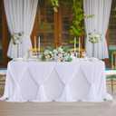 Besutolife 4FT White Tulle Tablecloth for Rectangle Tables for Wedding Birthday Party Bridal Shower White Tutu Ruffle Table Cloth for Cake Dessert Buffet Banquet Dinner Table Decorations, 48" x 30"