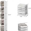 5-Tiers Slim Bathroom Storage Cabinet, Foldable Storage Cabinets,Narrow Bathroom Storage,Movable Bathroom Storage Organizer for Small Spaces,Bathroom,Kitchen,Laundry,White