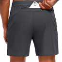 MIER Mens Running Shorts with 5 Inch Inseam, Quick Dry Athletic Shorts for Gym Workout 3 Zipper Pockets, Dark Grey, 2XL