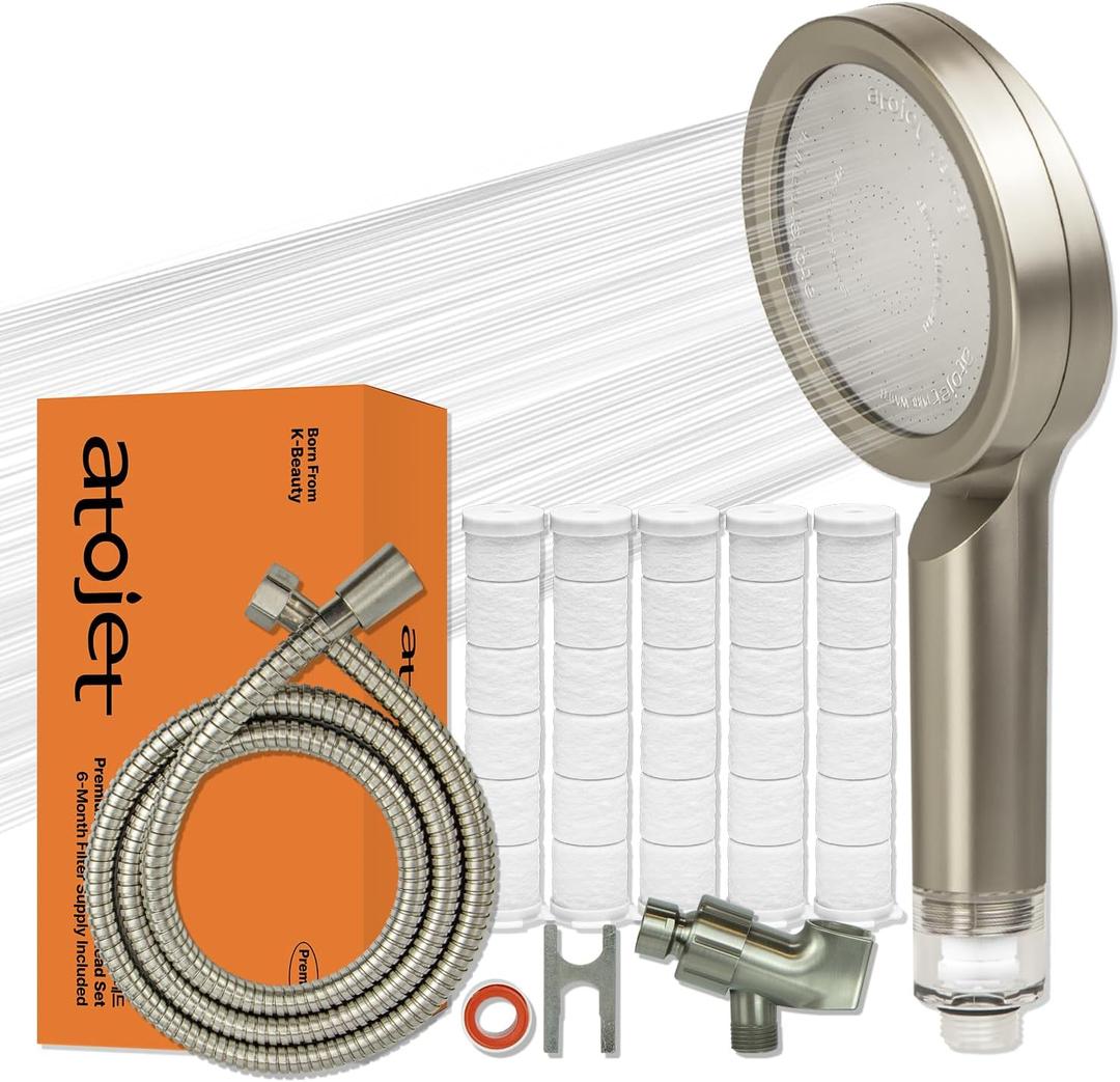 Premium Filter Shower Rooted in Koreas Luxury Beauty Culture  Pure Carbon Filters for Softer Skin & Smoother Hair | Carbon Composite Filter l 6 Month Advanced Filtration Set (JNE300N-SET-6MO)