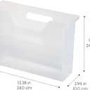 IRIS USA Small Portable Desktop File Box with Open Lid, 6 Pack, Side Handles, Hanging File Folders, Tabs & Inserts, Letter Size, Magazines, Newspapers, Mail, Books, Notebooks, Clear