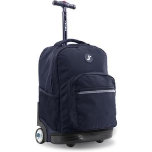 J World New York Sunrise Rolling Backpack, Black, One Size