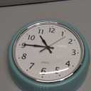 Bernhard Products Retro Wall Clock 9.5 Inch Green Kitchen 50's Vintage Design Round Silent Non Ticking Battery Operated Quality Quartz Clock (Seafoam Green)