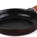 VanlonPro 10-inch Pure Ceramic Frying Pan Skillet - Non-Toxic, PFOA/PFAS/PTFE Free, No Chemical Coating - Healthy Cooking - Solid Wood Handle (Black)
