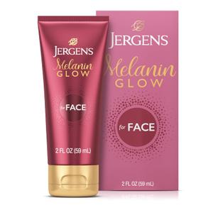 Jergens Melanin Glow Facial Glow Enhancer, Luminizer and Moisturizer with Hyaluronic Acid, Dermatologist-Tested, Non-Comedogenic, 2Oz (2 Fl Oz (Pack of 1))