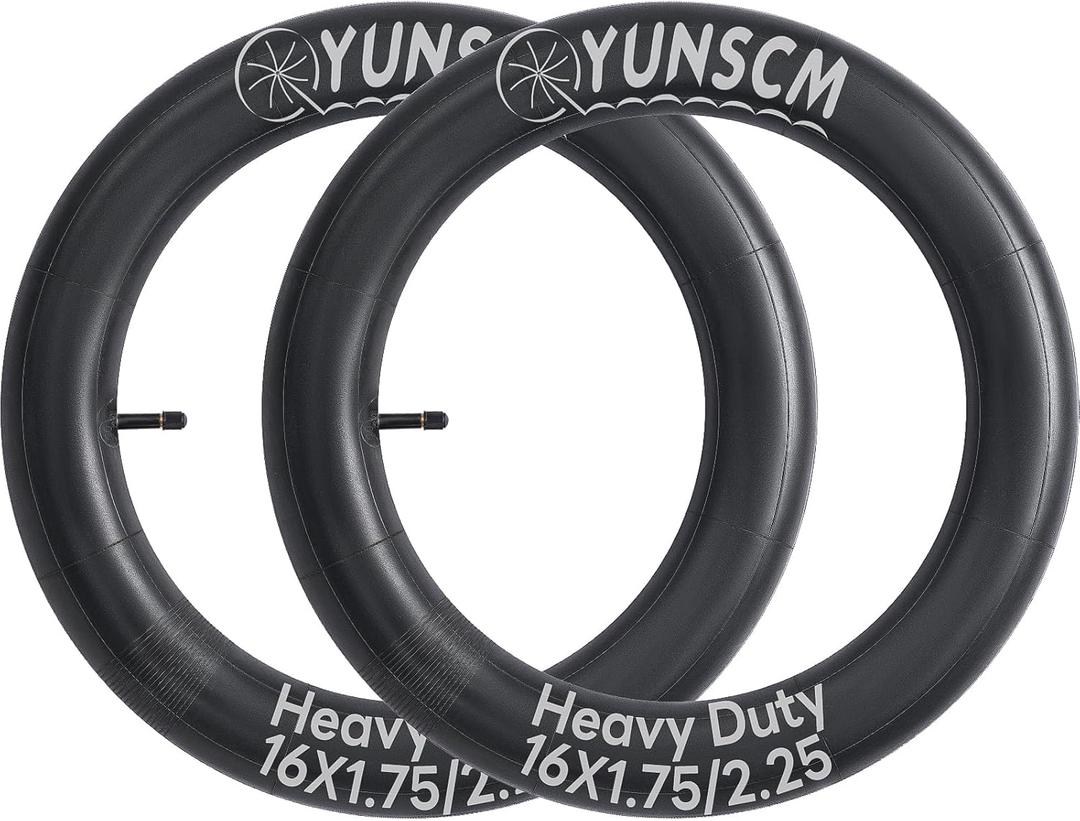 16" Heavy Duty Bike Tubes 16x1.75 16x1.95 16x2.10 16x2.125 AV Schrader Valve 45/57-305 Bicycle Tubes Compatible with 16 X 1.75/2.25 Bike Tire Tubes 2-PCS