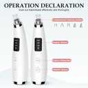 Facial Pore Blackhead Remover Vacuum - Fore Cleaner and Blackhead Extractor with 3 Adjustable Suction Levels - 5 Probes - Pore Vacuum Kit for Women&Men (White)