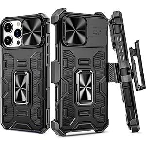 TORRAS for iPhone 16 Pro Max Case Translucent Black | Strong Magnetic & Seamless Stand, Fit for MagSafe, Military-Grade Drop Protection, Sturdy Adjustable Built-in Kickstand, Slim Matte Finish