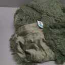 XeGe Luxury Faux Fur Throw, Moss Green Soft 50x60 Fluffy Blanket, Shaggy Plush Decorative Couch Throw, Cute Furry Throw Fuzzy Office Lap Blanket for Bedroom Living Room Sage Green