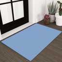 KOZYFLY Washable Area Rug 2x3 Ft Small Entryway Rug Indoor Door Mat Throw Rugs with Rubber Backing, Braided Cotton Floor Carpet for Front Entrance Bathroom Kitchen Foyer, Blue (Denim Blue/Ice Blue)