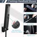 LUYU Square Handheld Shower Head - Dual Spray (Rain & Precision Jet), Matte Black Finish, 2.8Bar High Pressure, Ergo Grip for Low Pressure Bathrooms, AirBoost Tech, 5-Layer Filter (Head Only)