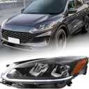 Duolctarms W/DRL Headlight Halogen Headlight Headlamp Assembly Compatible for 2020-2022 Ford Escape SE/SEL/SE SPORT W/Bulb Left Driver Side