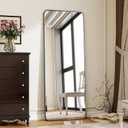 BEAUTYPEAK Black Full Length Mirror, 56"x21" Rounded Corner Floor Mirror Standing Hanging or Leaning Against Wall, Suitable for Bedroom or Dressing Room