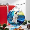 Religious Christmas Ornaments - Stained Glass Jesus Christ Ornament | Christian Christmas Decorations | God Jesus Home Decor | Xmas Tree Decor | Holiday Decor Christian Gifts | Religious Gifts