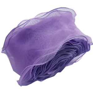 5 Yards 80mm Wave Silk Gauze Organza Ribbon Bow Material for Hair Ornament Gift Wrapping Decoration Lace Ribbons (Color : Purple, Size : 80mm)