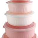 COOK WITH COLOR Prep Bowls with Lids- Wide and Deep Nesting Plastic Small Mixing Bowl Set with Lids, 12 Piece Set - Wide Bowls, Pink