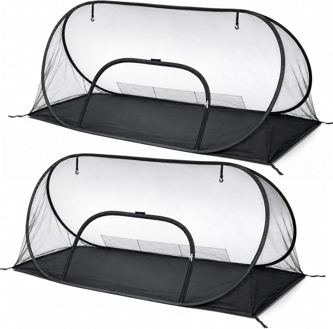 2 Set Pop up Mosquito Net Tent Camping Folding Bug Shelter 2 Person Cot, 80 × 35 × 31.5"