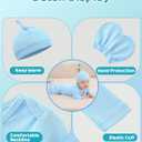 Cute Newborn Unisex Baby 100% Cotton Long Sleeve Onesie Coming Home Outfits,Soft Romper with Mittens & Hat (Blue)