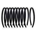 Suyegirl 20Pcs Women's Fabric Covered Satin Headbands 1CM Wide Black Ribbon Head Bands Girl's Black Headband Thin Hard Hairbands DIY Hair Pieces Accessories