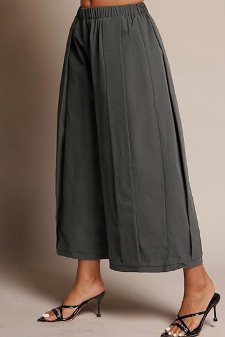 Verdusa Women's Wide Leg Baggy Pants Streetwear High Rise Cropped Trousers with Pockets, Size S