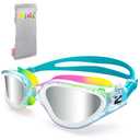 ZIONOR Kids Swim Goggles, G1MINI MIX Vibrant Colorblock Polarized No Leaking Anti Fog Kids Goggles(6-14)