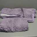 OLANLY Bathroom Rugs Sets 3 Piece, Soft Absorbent Chenille Bath Mats and U-Shaped Contour Toilet Rug, Quick Dry, Home Decor Accessories, Bath Mat Set for Bathroom (30"x20"+24"x16"+24"x20", Lavender)