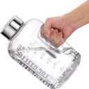 VENNERLI Half Gallon Water Bottle with Handle BPA Free Sports Water Bottles 74oz Large Plastic Water Jug 2.2L Motivational for Outdoor Hiking Camping Running (Clear)