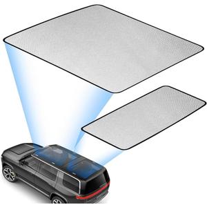 Glass Roof Sunshade Compatible with Rivian R1S Accessories 2025 2024 2023 2022, Foldable Top Window Sun Shield Covers Block UV Rays Heat Insulation