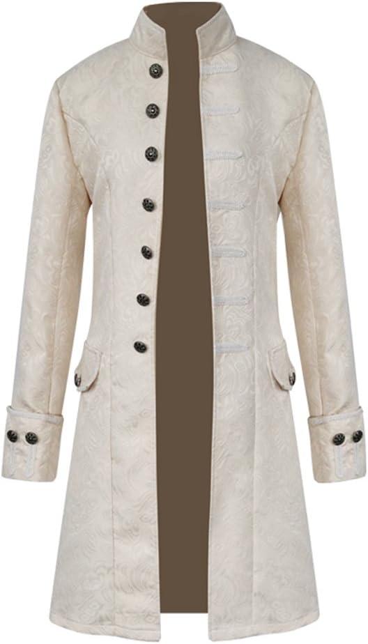 H&ZY Men Steampunk Vintage Jacket Halloween Costume Retro Gothic Victorian Frock Coat Uniform (3X-Large)