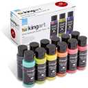 KINGART Studio Acrylic Craft Paint, 60ml Bottle, Set of 12 Iridescent Colors