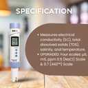 HM Digital HMDCOM100 Waterproof EC/TDS And Amp Temperature Combo Meter (2.1" x 2.9" x 8.9")