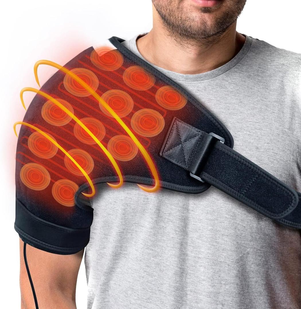 UTK Far Infrared Shoulder Heating Pads Electric, Heated Shoulder Wrap for Shoulder, Shoulder Infrared Therapy for Keep Shoulder, XL/XXL, Shoulder Plus Heating Pads Black