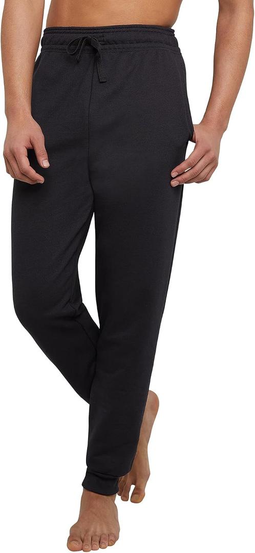 Hanes Men's Jogger Sweatpant with Pockets, Black, Large