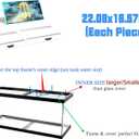 2PCS Set 22.08x16.57x0.16inEach Piece Clear Tempered Glass Canopy,75/90/110 Gallon Aquarium Fish Tank Hoods for Aqueon