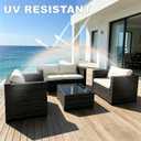 Loungewave 8Pcs Outdoor Cushion Covers, Patio Cushion Covers Replacement for Patio Furniture Sofa Couch, Soft Flexibility Washable Reusable Furniture Protector (Beige,Cover Only)