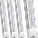 4FT LED Shop Lights, 4 Pack 50W 5800LM 6500K, Linkable V Shape Light Fixture, Super Bright for Workshop, Double Row Tube Lights