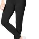 SATINA High Waisted Leggings for Women - Comfortable and Stretchy in Versatile Sizes and Colors (Black) One Size