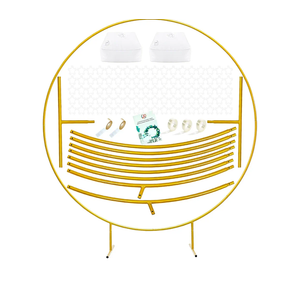 Big 7.2ft Gold Metal Round Balloon Arch kit Decoration,Round Arch Backdorp Stand Kit,for Birthday Party,Wedding Decoration,Baby Shower Party,Graduation Decoration Background