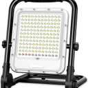 400W Rechargeable LED Work Light with Stand, 42000LM Waterproof Flood Light, 32000mAh Battery, 6500K, 4 Modes Adjustable Job Site Working Lights for Workshop Garage, Construction Site