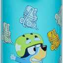 Zak Designs Bluey Sage Kids Water Bottle For School or Travel, 14oz Stainless Steel Water Bottle With Straw, Handle, and Leak-Proof, Pop-Up Spout Cover (Bluey & Bingo)