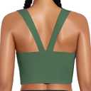 XUNYU High Support Sports Bra for Women Workout Tops Built in Bra Athletic Tank Top High Impact Padded Longline Yoga Bra (XL)