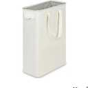 Efluky Slim Laundry Basket, Narrow Laundry Hamper with Handles, Collapsible Dirty Clothes Hamper, Tall Laundry Bin for Laundry Room, Dorm and Bedroom, 12.7 Gallons(48L) Beige