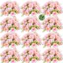ASTRYAS Pink Peonies Artificial Flowers, 12Pcs Fake Peonies Silk Hydrangea Bouquet for Decoration Faux Peonies Bulk for Florals Arrangements Wedding Party Table Shower (12, Light Pink)